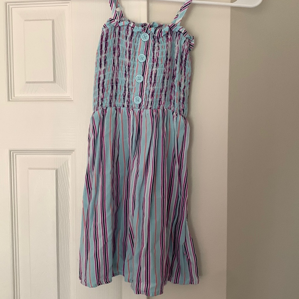 Striped strapless dress
